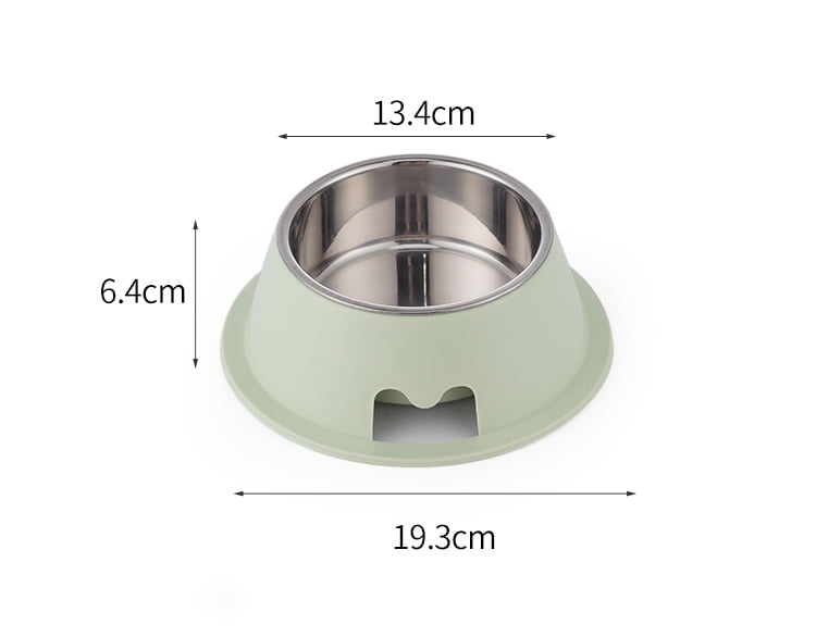 Pet Feedrer With Stainless Steel Bowl & Non Slip Rubber Bottom -13.5*6.6Cm