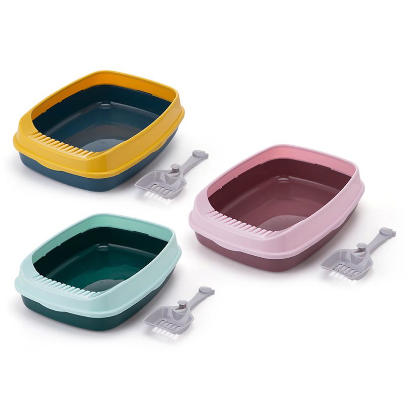 Open Cat Toilet With Scoop- 55*43*18.5Cm (Mixed Colors)