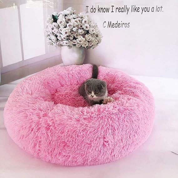 Coco Kindi Soft Plush Round Bed-Pink