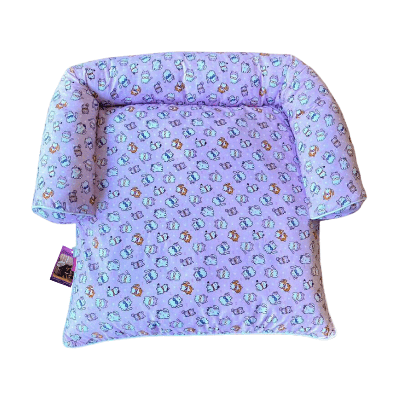 Coco Kindi Pink Color Cat Pattern Washable Cotton Day Bed - Size : 63X55X10 Cm