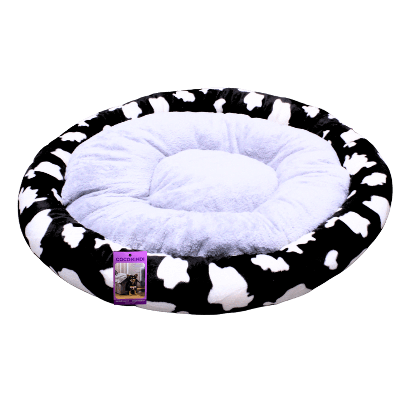 Coco Kindi Cow Pattern Washable Pizza Fur Bed
