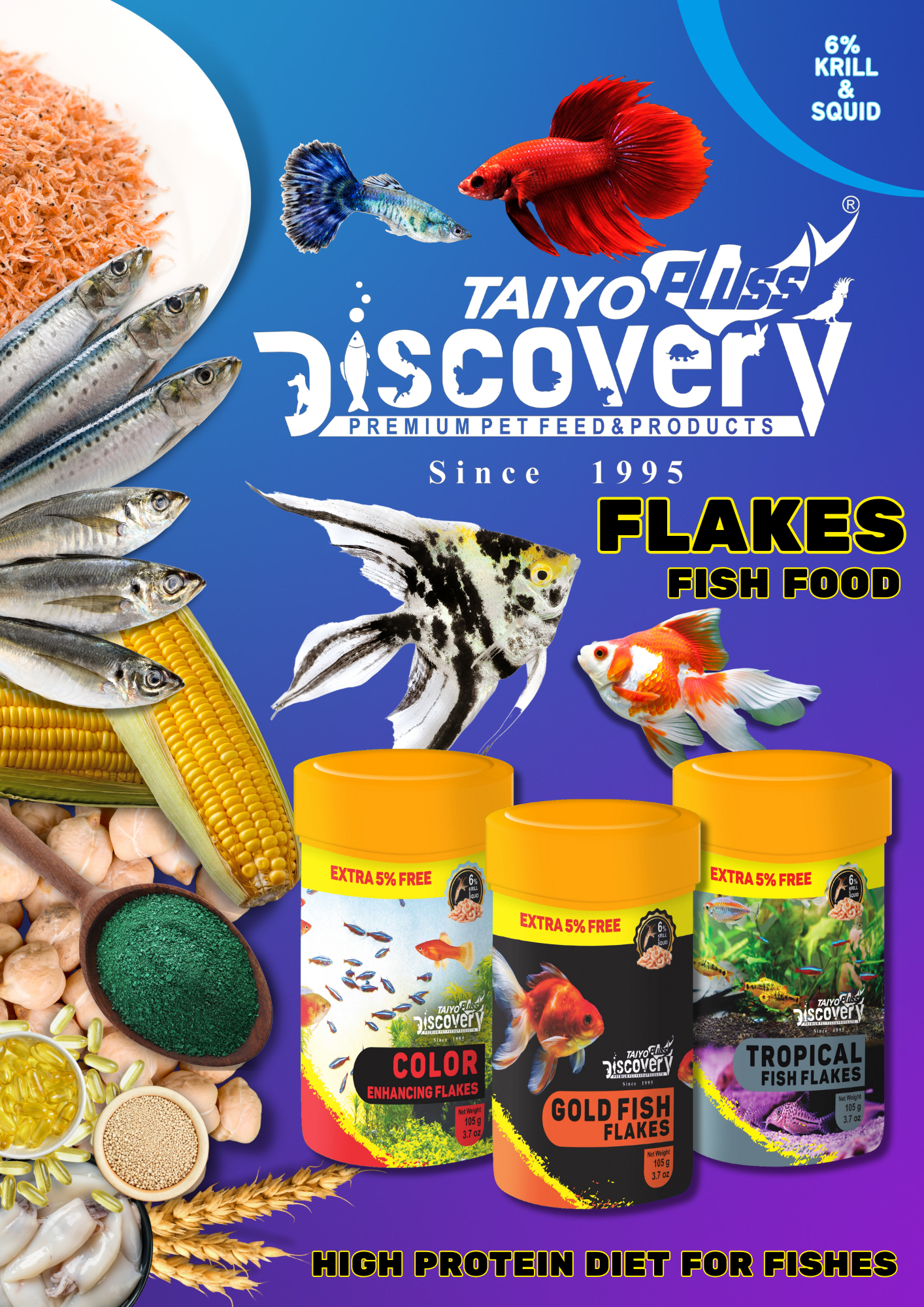 Taiyo Pluss Discovery Colour Enhancing Flakes -105Gm(500ml)
