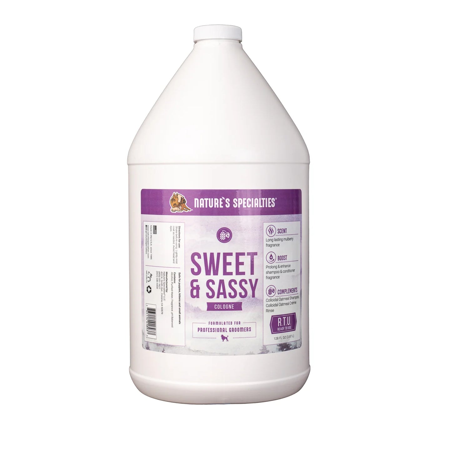 Natures Specialties Sweet & Sassy Cologne For Dogs And Cats -3.87 Liter / Gallon