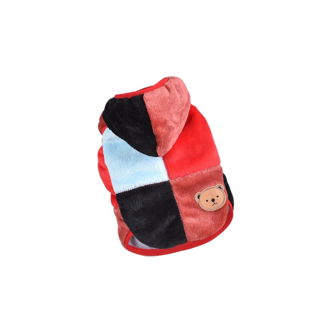 Hong Pet Winter Flanned Coral Velvet Dog Clothes- Black-S