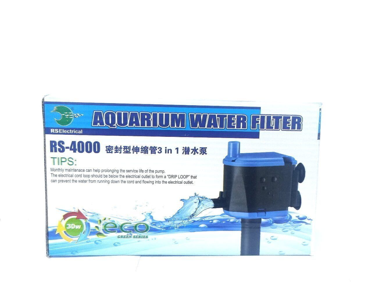 Rs Aquarium Eco Green Series Water Filter 3 In 1 Power Head, Power 30 W, Max.Flow 2000 L / H