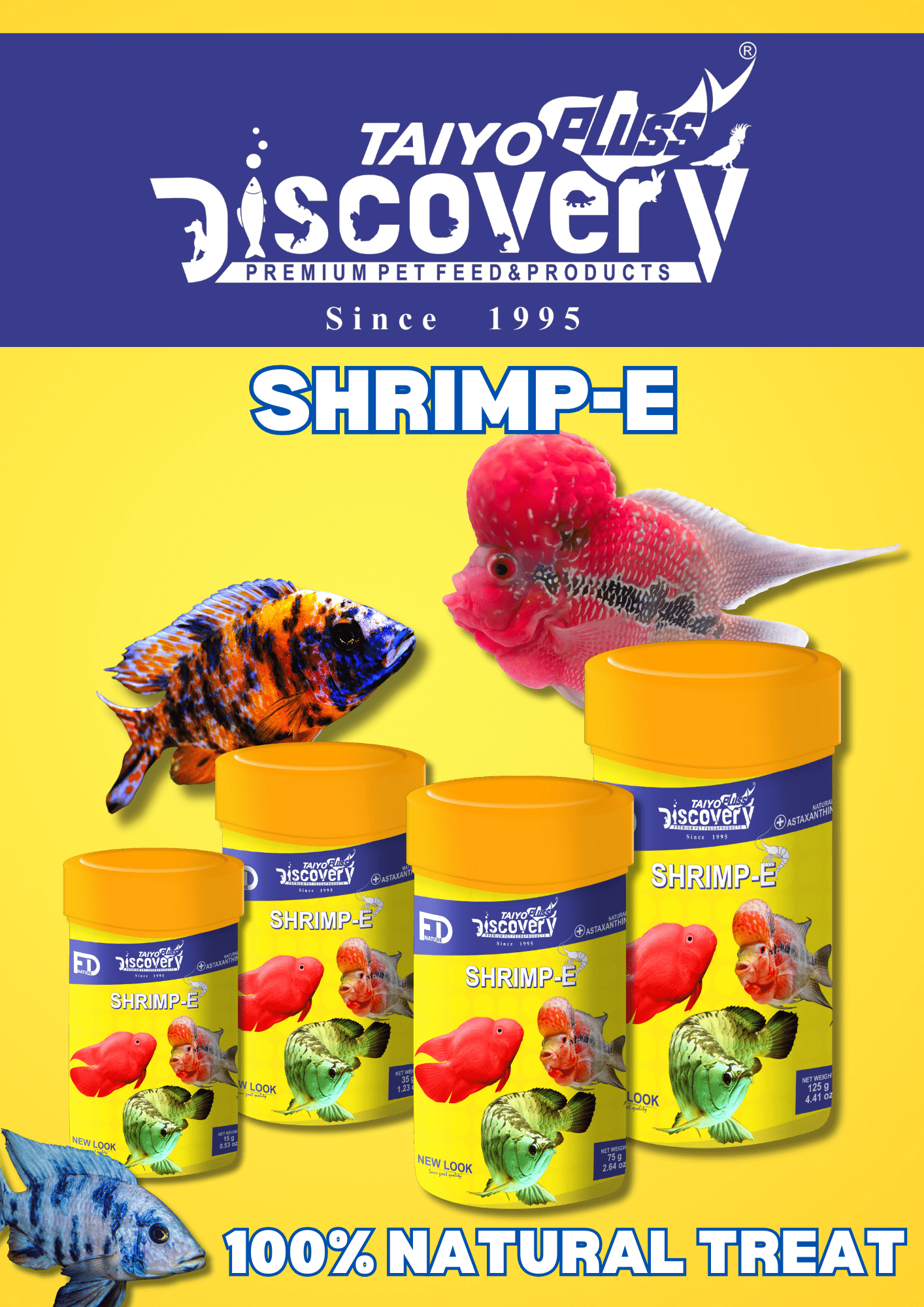 Taiyo Pluss Discovery Shrimp-E Fish Food- 35Gm(250ml)