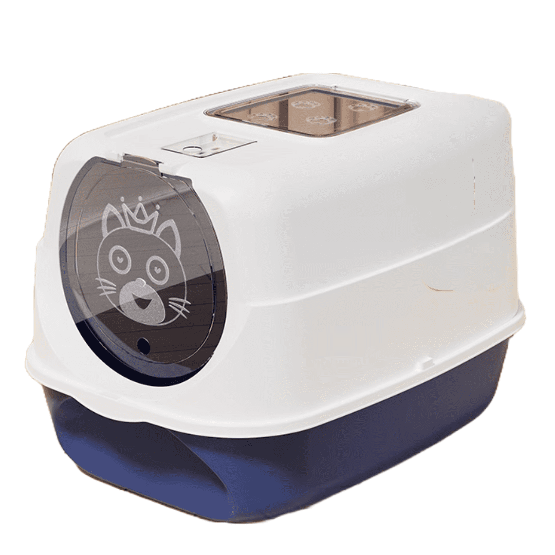 Cozy Paws Large Hooded Cat Toilet-57*41*38cm-blue