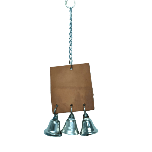 Pets Club Leather Bird Toy With Bell H-25 Cm, W 8 Cm