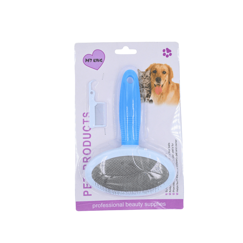 Pet King Oval Shaped Slicker Brush For Dogs And Cats- 17*9.5 Cm