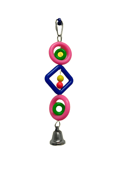 Pets Club Plastic Bird Toy With Bell H-20 Cm, W 3 Cm