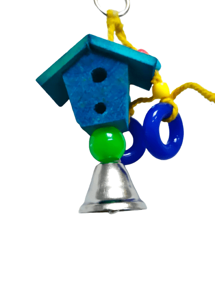 Pets Club Natural Wooden Bird Toy With Bell H-10 Cm, W-5 Cm