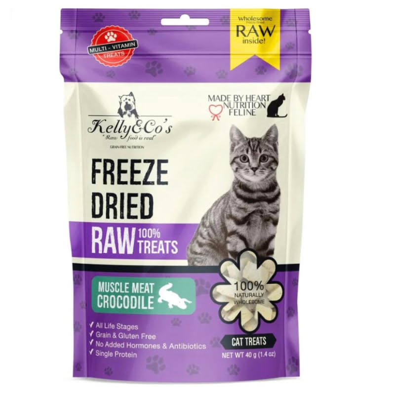 KELLY & CO’S Single Ingredient Freeze-dried Crocodile Muscle Meat for Cat – 40g