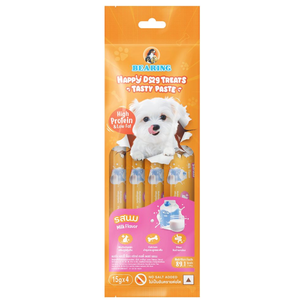 Bearing Happy Dog Treats Tasty Paste Milk Flavor -15g*4