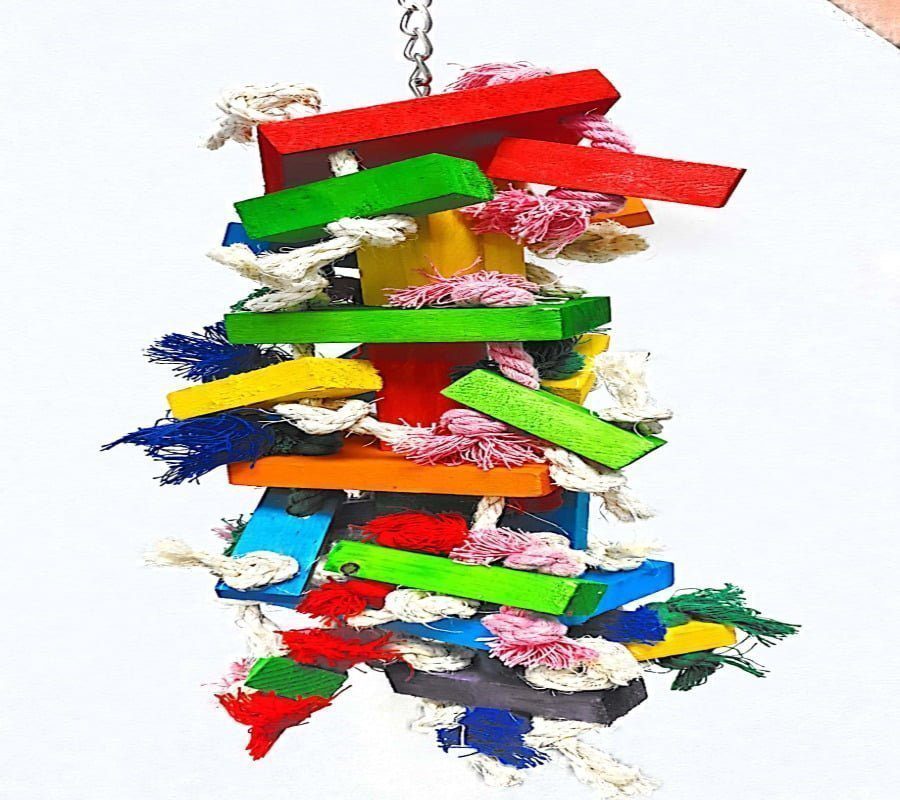 Pets Club Natural Wooden Bird Toy, Size H50*W10 Cm