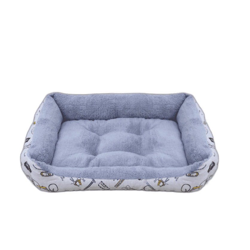 Coco Kindi Soft Rectangle Shaped Fur Bed -white