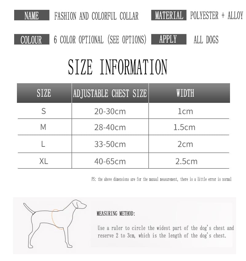 Helepet Faux Nylon Dog Collar