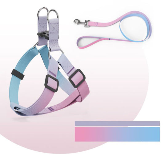 Helepet Flat Pet Leash Harness-Plastic Buckle