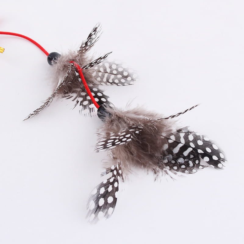 Its Meow Interactive Cat Teaser With Feather And Small Bell - 42 Cm (Mixed Colors)
