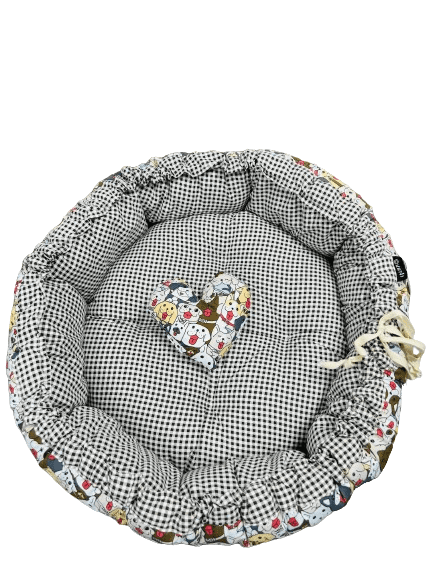 Coco Kindi Multicolored  Animal Pattern Washable Pumpkin Cotton Bed With Heart Shape Toy