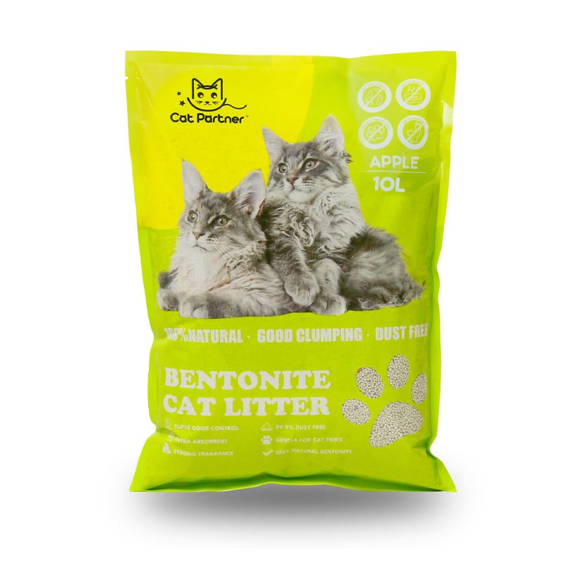 Cat Partner Bentonite Dust Free Clumping Litter - 10 L - Green Apple