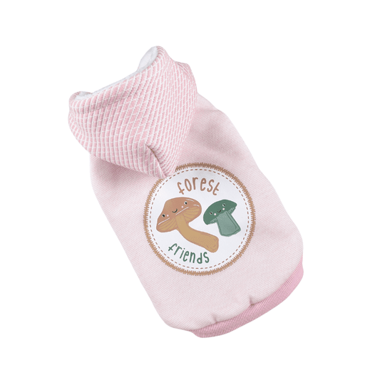 Hong Pet Yarn-Dyed Shiitake Mushroom Sweatshirt- Pink