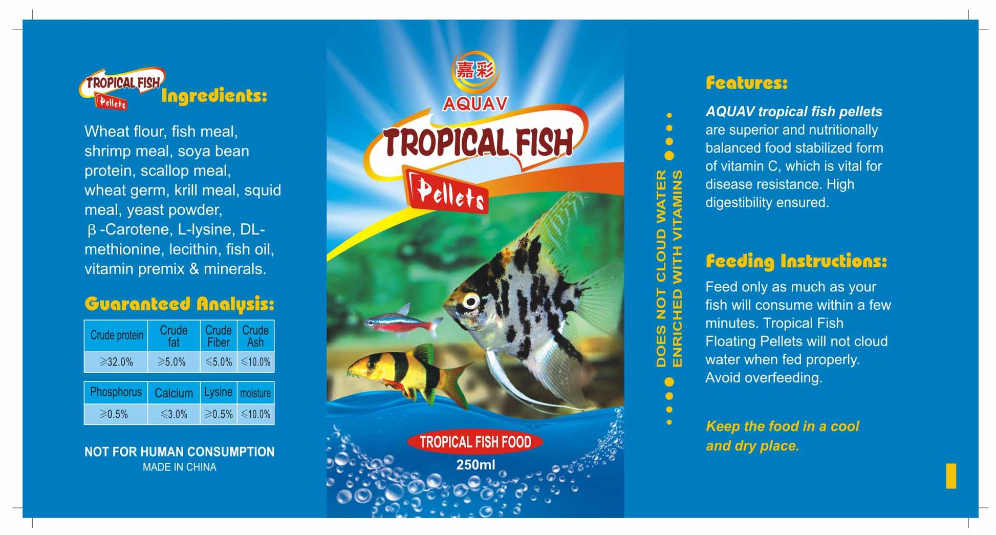 Aquav Tropical Fish Pellet (400G, 1000G, 1350G)