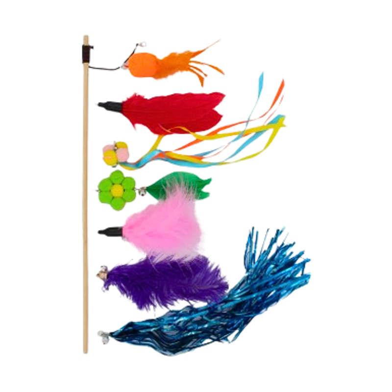 Its Meow Wood Stick With Changing Feathers