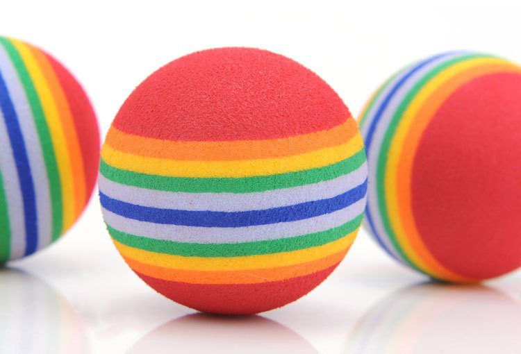 For Pet Soft Foam Rainbow Play Ball