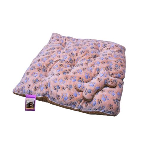 Coco Kindi Cushion With Bone Peach Paw Print Color Fur Bed