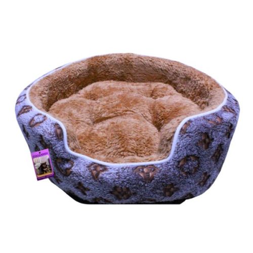 Coco Kindi Leopard Pattern Washable Round Fur Bed