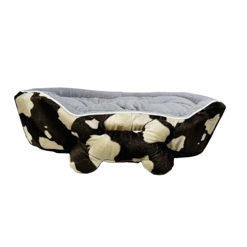 Coco Kindi Tiger Stripe Printed Washable Oval Shape Fur Bed-Size #2