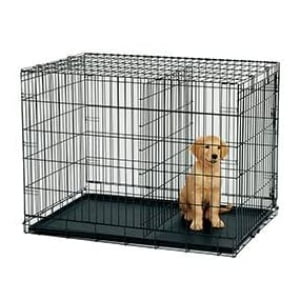 Mclovins 30? Double Door Foldable Dog Crate With Divider, Size -76X42X52 Cm