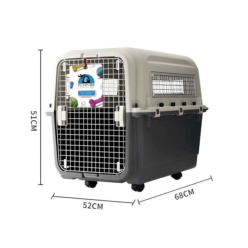 Flyfurr Airline Approved Plastic Pet Transporter - 67.5*51*52.8 cm