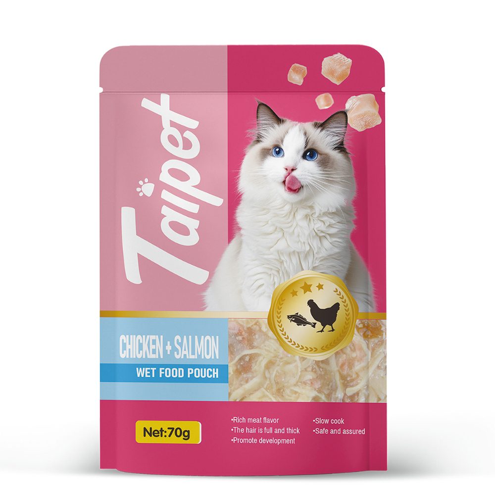 Taipet Cat Wet Food Pouch Chicken & Salmon in Broth-70g(Box contains 12pcs)