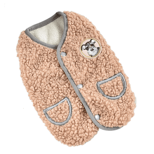 Hong Pet Plush Vest Coat For Pets - Coffee Color