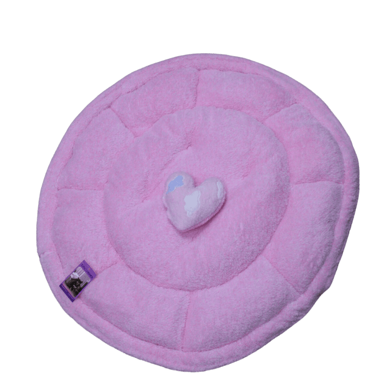 Coco Kindi Cloud Pattern Pink Color Washable Pumpkin Fur Bed With Heart Shape Toy