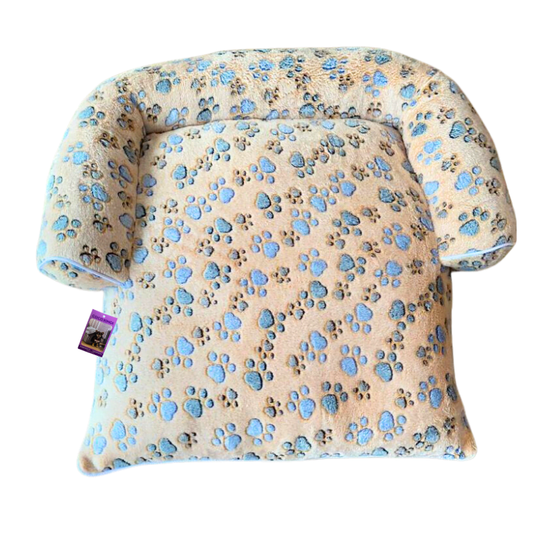 Coco Kindi Peach Color Paw Print Washable Fur Day Bed  - Size : 63 X 55 X 10 Cm