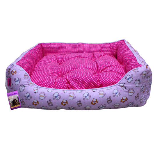 Coco Kindi Pink Cat Pattern Washable Sofa Cotton Bed