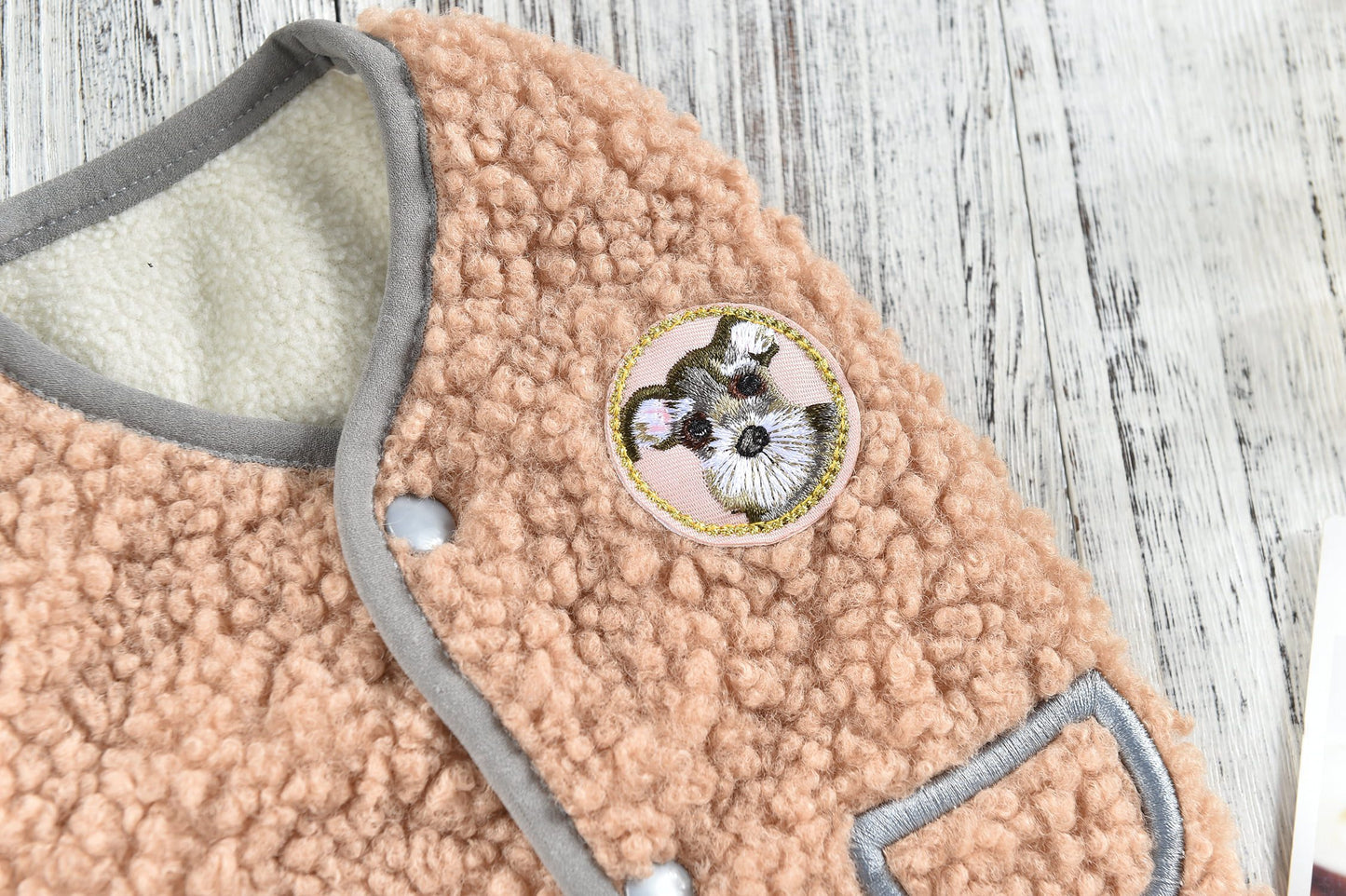 Hong Pet Plush Vest Coat For Pets - Coffee Color