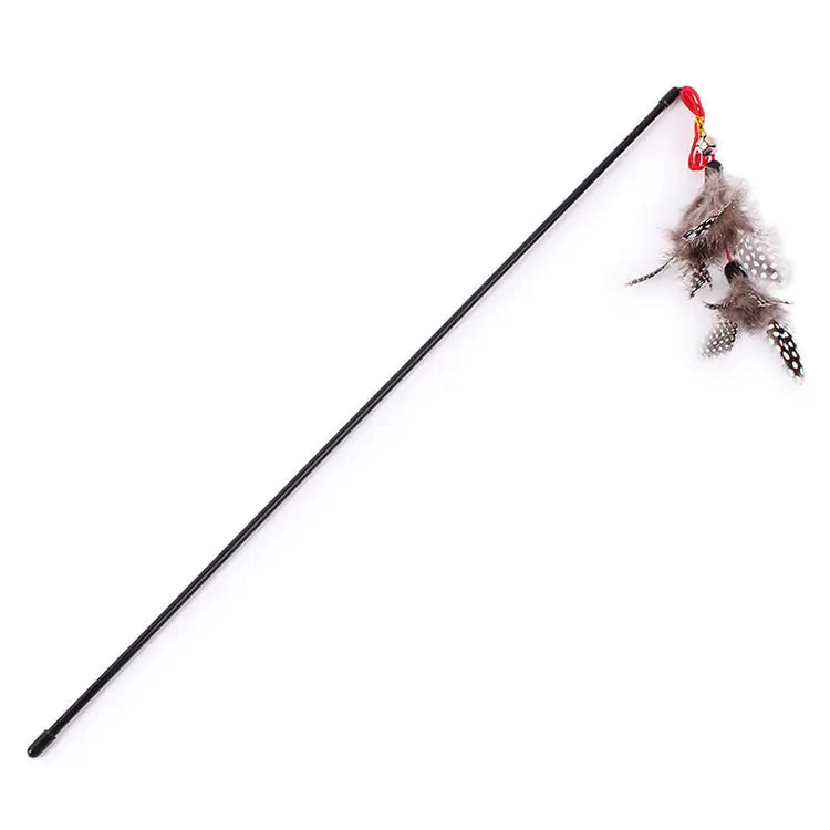 Its Meow Interactive Cat Teaser With Feather And Small Bell - 42 Cm (Mixed Colors)
