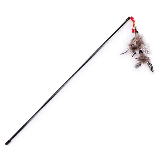 Its Meow Interactive Cat Teaser With Feather And Small Bell - 42 Cm (Mixed Colors)