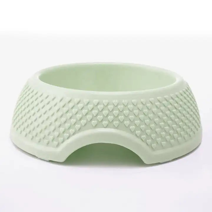 Pets Club Heart Pattern Single Bowl - 98 ml -18.8*6 Cm - Green