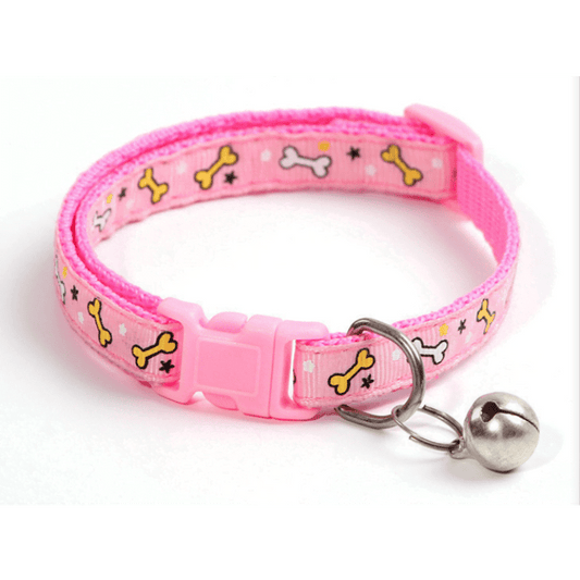 Pets Club Adjustable Cat Collar With Bell - Pink Bone
