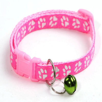 Pets Club Adjustable Cat Collar With Bell- Pink Paw