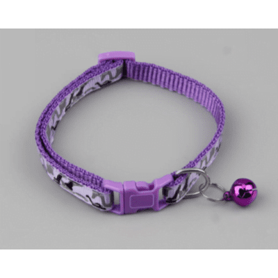 Pets Club Adjustable Cat Collar With Bell- Purple