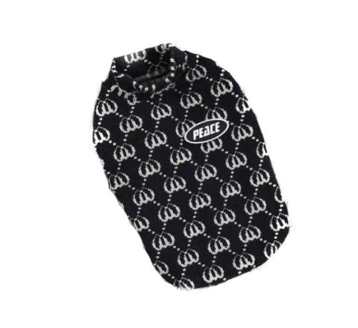 Hong Pet Love Check Sweater Vest - Black