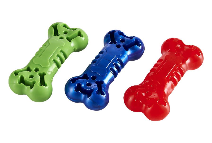 Miss Bear Colorful TPR Bone Shaped Dog Chew Toy (M/L Dogs)
