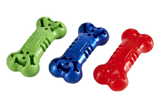 Miss Bear Colorful TPR Bone Shaped Dog Chew Toy (M/L Dogs)