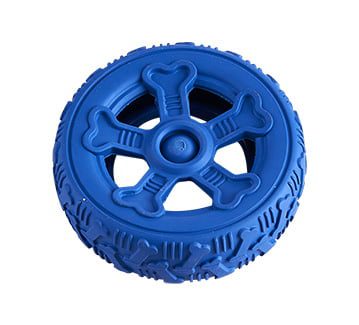 Miss Bear Colorful Rubber Tyre Dog Chew Toy - 5 inch (Medium Dogs)