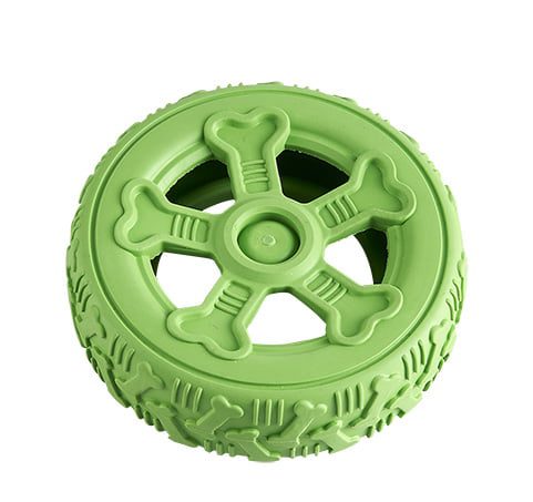 Miss Bear Colorful Rubber Tyre Dog Chew Toy - 5 inch (Medium Dogs)
